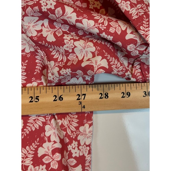 IZOD Saltwater Men's XXL Pinkish/Red Hawaiian Floral Short Sleeve Shirt Beach - Picture 8 of 12